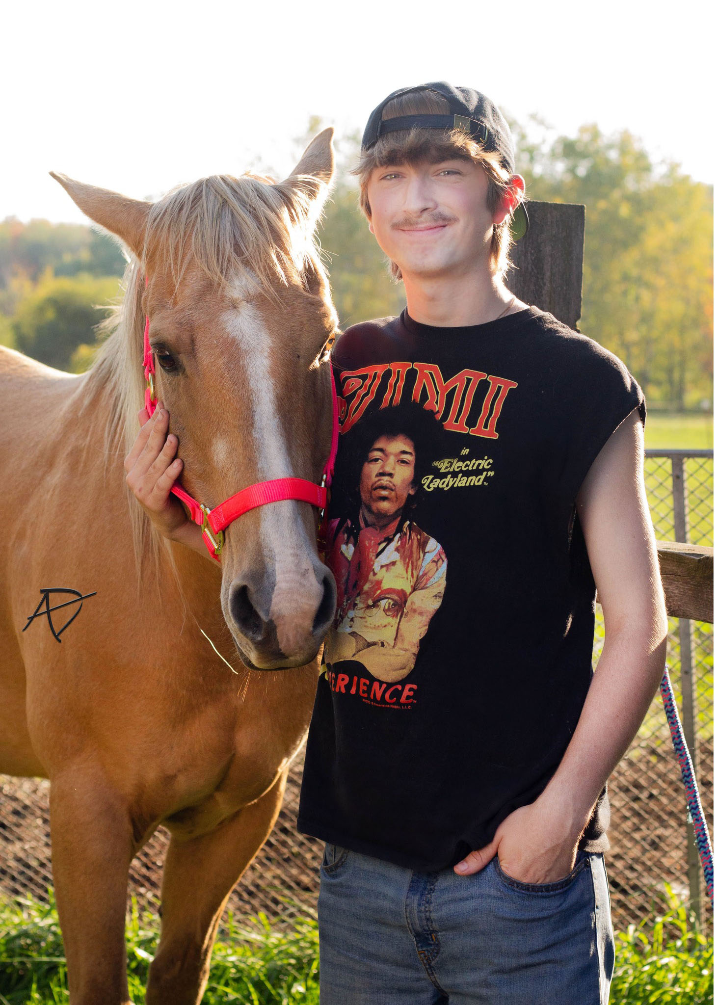 Male outdoor farm senior photo