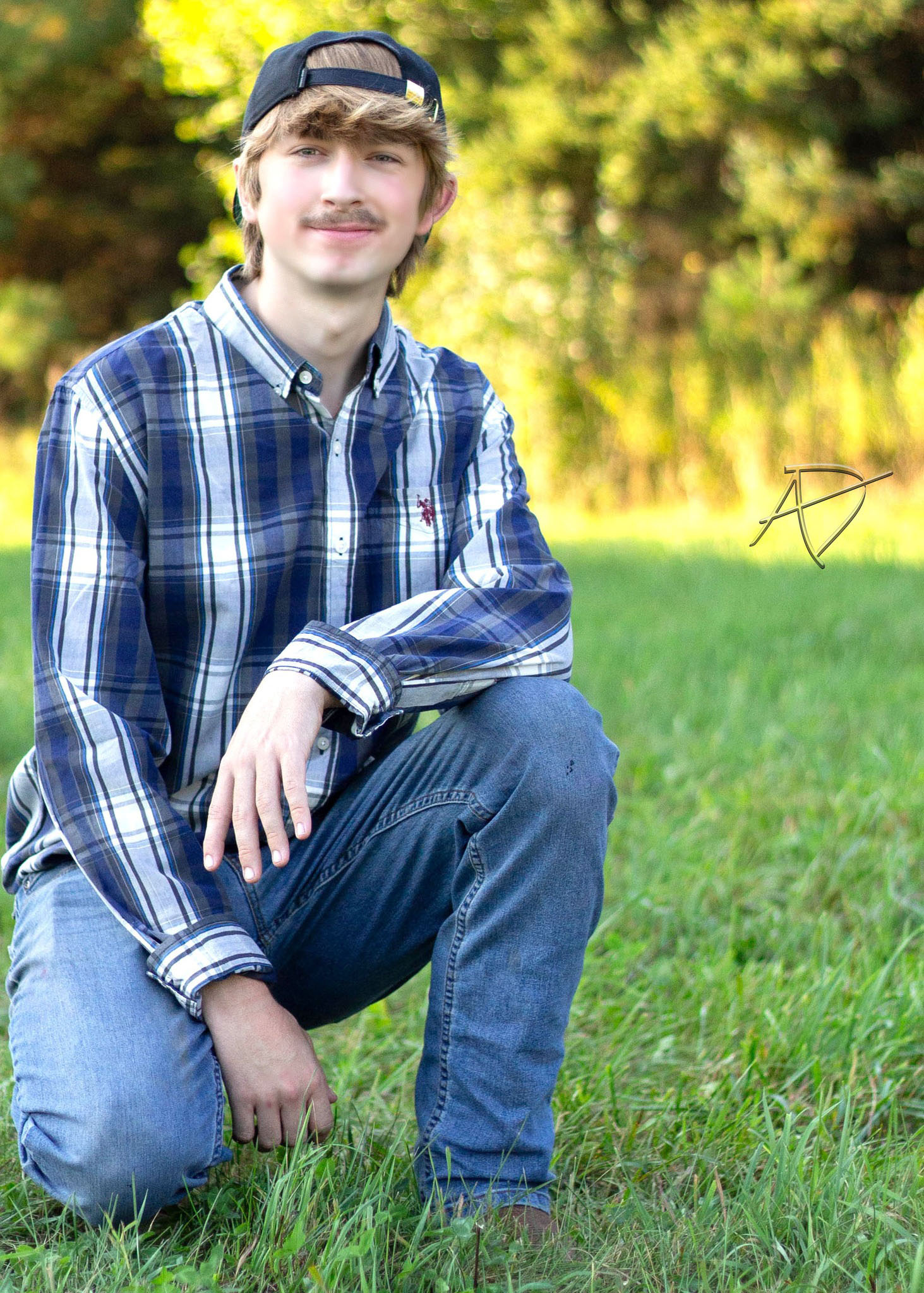 Male outdoor farm senior photo